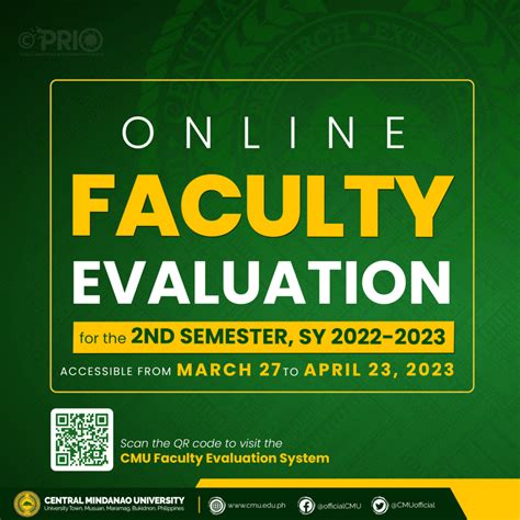 prisms cmu|CENTRAL MINDANAO U REOPENS FACULTY EVALUATION .